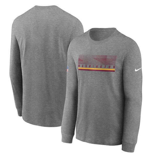 Men's Washington Football Team 2020 Grey Sideline Impact Legend Performance Long Sleeve NFL T-Shirt